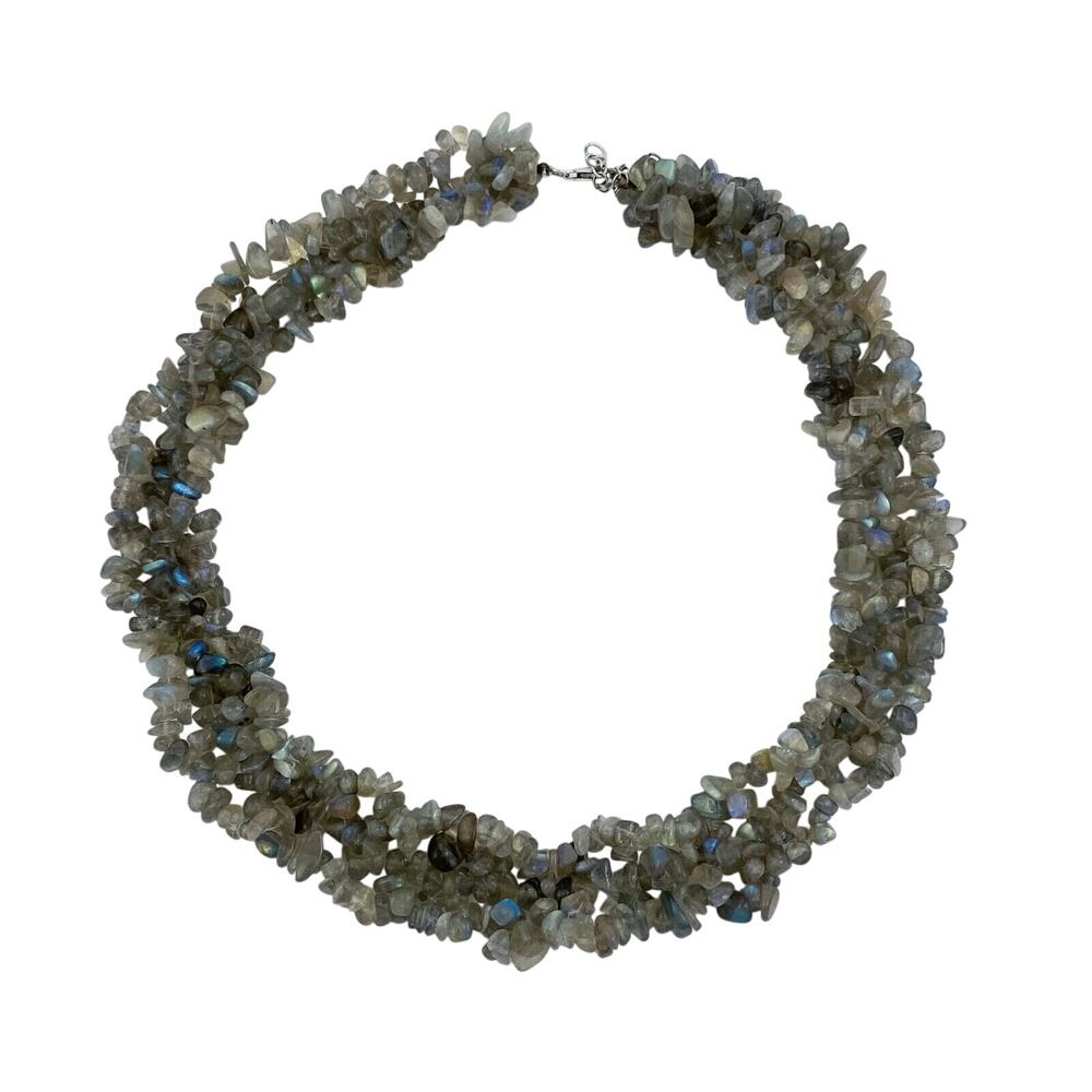 Vintage Labradorite Multi Strand Necklace 19”–22”